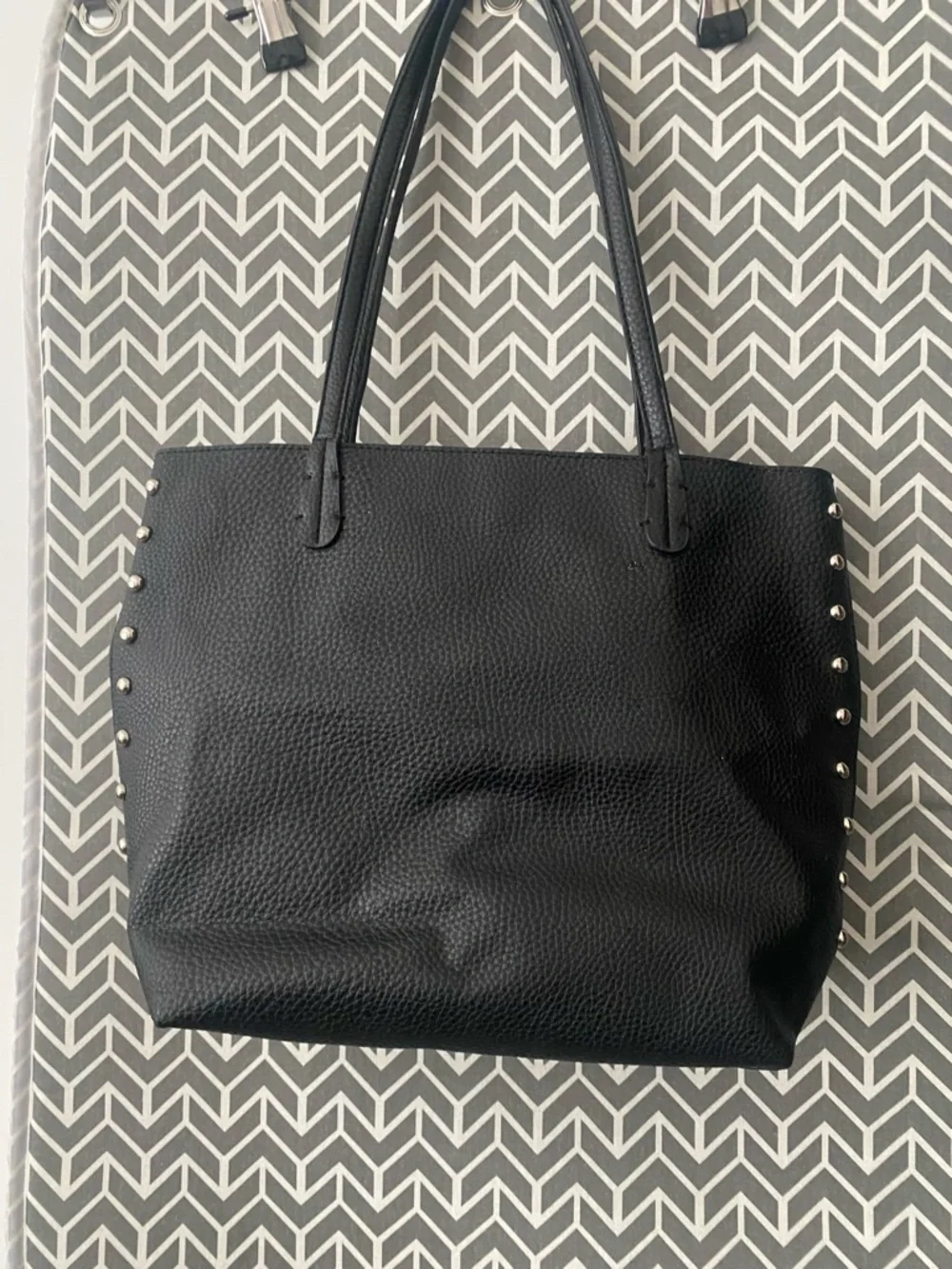 Black Shoulder Bag approx. 12” X 12”.